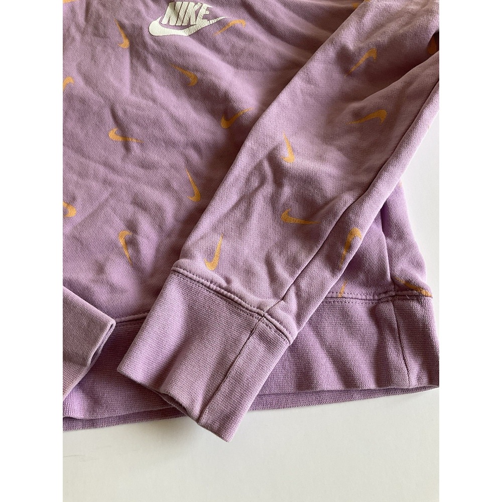 Nike Girls Crop Hoodie Purple Orange Large Standard Fit - Picture 5 of 11